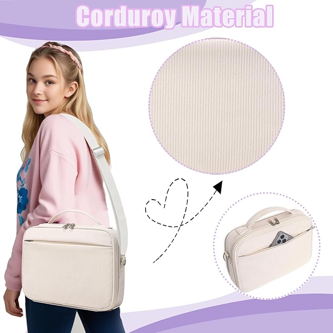 Jumpopack Corduroy Bible Cover Case for Women Grils Bible Cover with Shoulder Strap Bible Case for Bible Study Accessories,Corduroy Beige