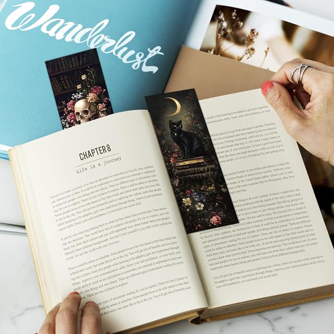 120 Pcs Dark Academia Bookmarks Bulk, Gothic Floral Aesthetic Paper Book Mark with 15 Designs for Reading Women, Dark Romance Merch Bookish Gifts Reading Accessories for Women Teens Adults