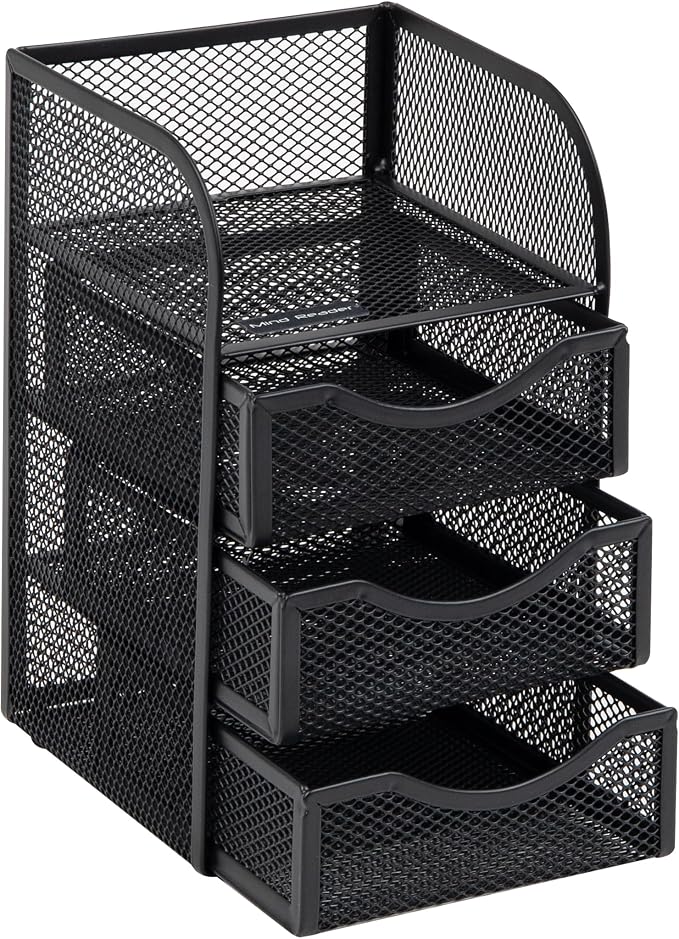 Mind Reader Desktop Accessory Storage, Paper Binder Clip Basket, Workspace, Office, Metal Mesh, 4.75" L x 5" W x 8" H, Black (Pack of 6)