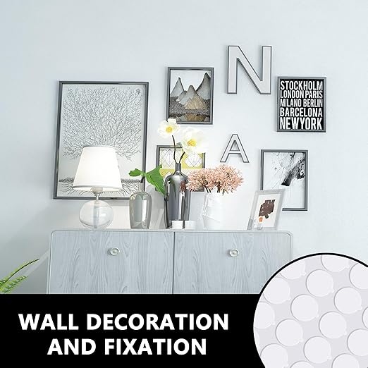 Double Sided Adhesive Dots Mounting Putty Sticky Tack Clear Removable Round Glue Tape for Wall Crafts Festival Party Decorations (320PCS 0.79in)
