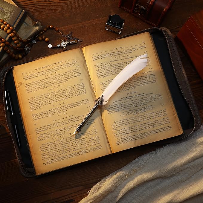 Fullhawl Spanish Bible Cover for Men Women PU Leather Bible Case 11x7.5x2.3 Inches Large Waterproof Christian Biblia Cover Print Decor for Wedding Church Religious Gift(Landscape)