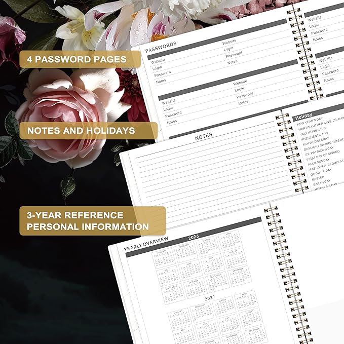 2026-2028 Monthly Planner - 9'' x 11'', Large Monthly Calendar Planner 2026-2028, JUL. 2026 - JUN. 2028, 2 Year Calendar with Tabs, Twin-wire Binding, Useful Inner Pocket, Premium Paper
