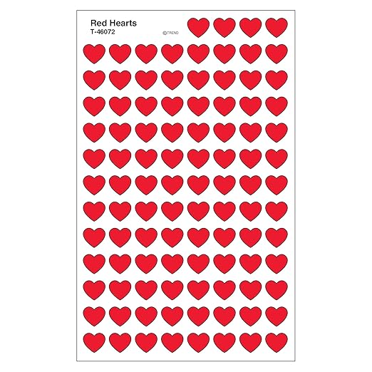 Trend Red Hearts superShapes Stickers, Classroom Incentives, 800 Count