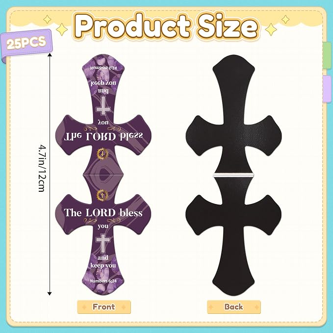 25Pack Magnetic Bookmarks Christian Bookmarks Bulk Cross Bible Bookmark for Reading Women Men Kids Teacher Book Lovers Gifts, Religious Magnet Bookmark Clips Cute Personalized Book Markers (Vintage)