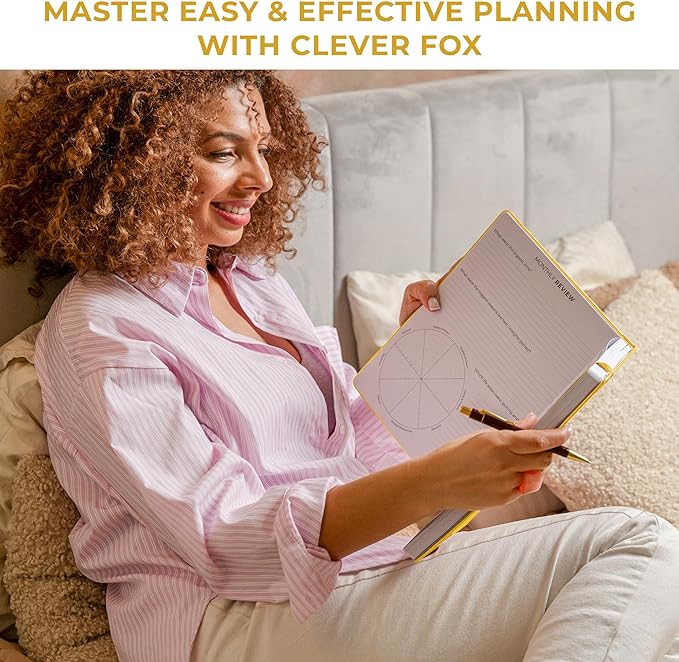 Clever Fox Planner PRO Dated (Jan 2026–Jan 2027) Weekly & Monthly Life Planner to Increase Productivity, Time Management and Hit Your Goals – Organizer, Gratitude Journal – A4 Size (Amber Yellow)