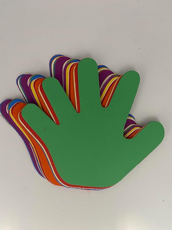SHAPES ETC. 31 Pcs Hand Assorted Color Cut-Outs 5.5in, Construction Paper Shapes, Bulletin Board Decorations, DIY Crafts, Unity and Diversity, Wall Cutouts, Made in USA