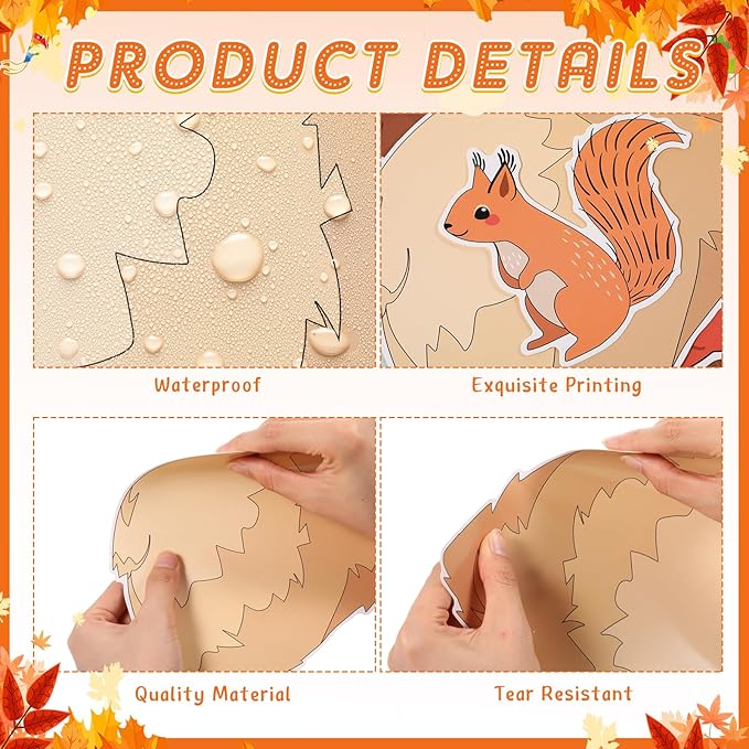 Pasimy Fall Bulletin Board Decorations Set Pumpkin Classroom Door Decor Autumn Maple Cutouts DIY Pumpkin Photo Crafts Thanksgiving Bulletin Board for Halloween Home Office Wall Supplies(Cartoon)