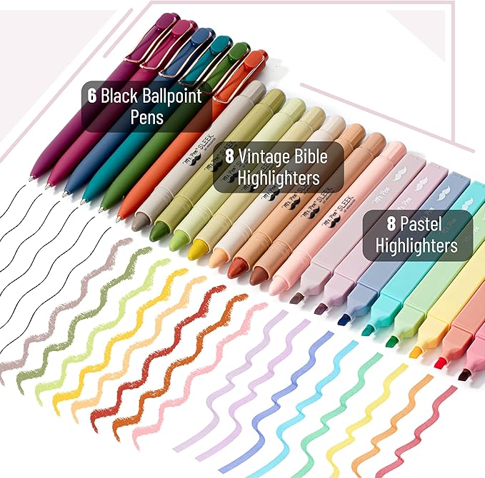 Mr. Pen- Bible Cover Case for Women, Large Bag with Durable Handle, 24-pcs Bible Journaling Kit & Study Supplies with No Bleed Highlighters and Pens, Christian Gift for Women, Mothers Day Gift