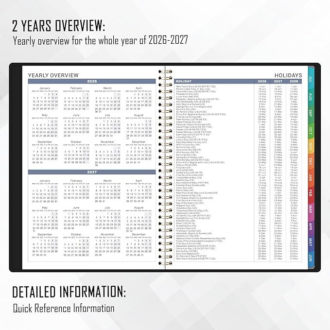 2026-2027 Appointment Book/Planner - 53 Weeks Daily Planner 2026-2027, July 2026 - June 2027, 9" x 11" Daily Hourly Planners with 15-Minute Increments, Flexible & Soft Cover