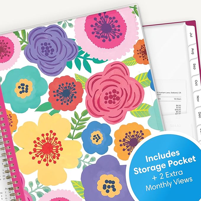 Blue Sky 2026-2027 Weekly and Monthly Academic Year Planner Calendar, July 2026 - June 2027, 8.5" x 11", Flexible Pocket Cover, Wirebound, Storage Pocket, Laminated Tabs, Mahalo