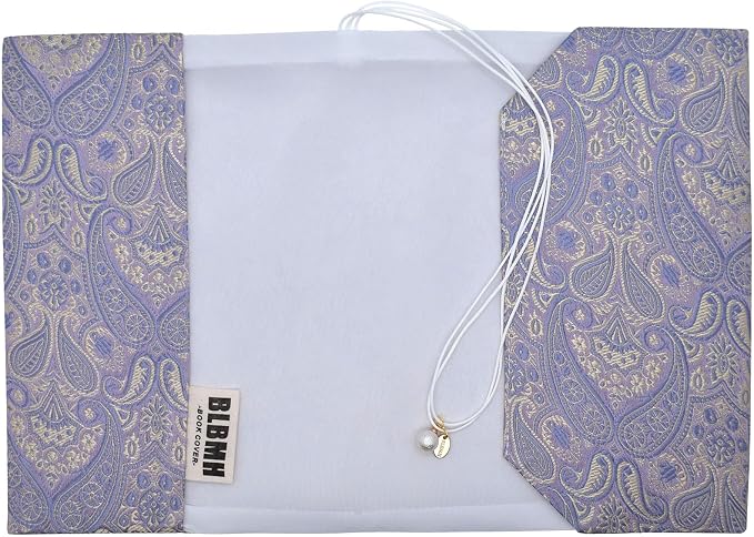 BLBMH A5 Journal Cover | Non-Stretch Fabric Notebook Sleeve with Bookmark, Handmade 5.5x8.3 Washable Privacy Protector for Paperback Bible Hardcover, Gift for Women - HY Purple