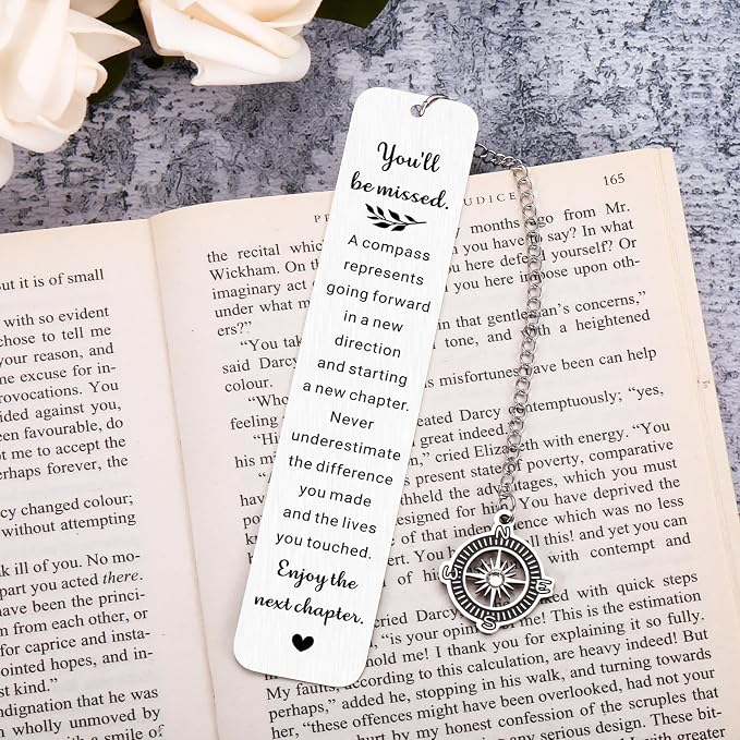 You Will Be Missed Compass Bookmark, Farewell Gifts for Coworkers, Leaving Goodbye Going Away Gifts for Coworker Women Best Friends Her Manager Boss Teacher, Birthday Retirement for Coworkers