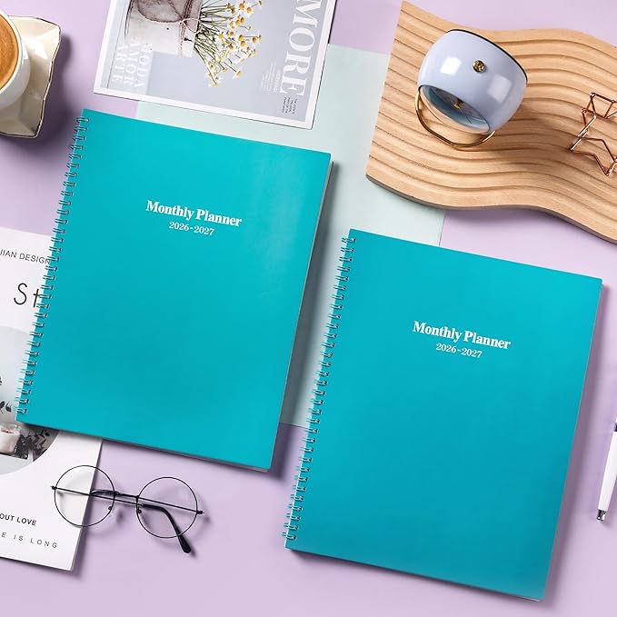 2026-2027 Monthly Planner - Monthly Calendar 2026-2027 with Two-Side Pocket, January 2026 - December 2027, 9" x 11", 2 Years Calendar Planner, Cardboard Cover