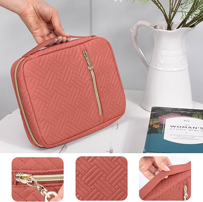 APLUFINE Bible Cover for Women - Soft Bible Case - Carrying Book Case for Bible Accessories - Bible Holder Case for Women - Girls Bible Bag - Bible Carrier - Bible Sleeve - Church Bag