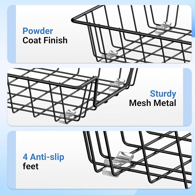 Gawerk Letter Desk Tray Organizer, A4 File Tray Magazine Files Storage Basket Organizer Bin (4)