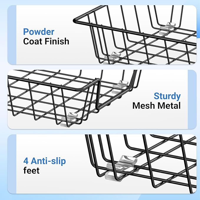 Gawerk Letter Desk Tray Organizer, A4 File Tray Magazine Files Storage Basket Organizer Bin (2)