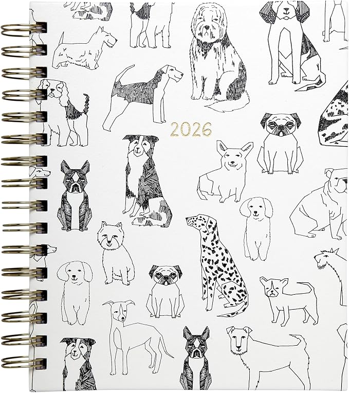 WORLD TRAVELER 2026 Planner Weekly and Monthly - 7'' x 8.75'' Hard Cover January December Spiral Daily Planner 2026 To Do List, Size 7X8.75, White Pet
