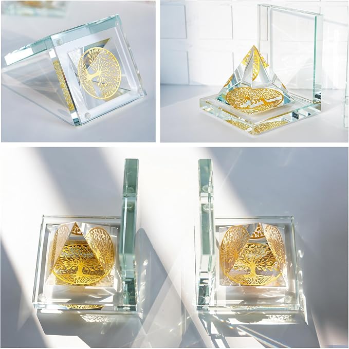 Crystal Bookends for Shelves 1 Pair, Glass Decorative Book Ends for Heavy Books, Non-Skid Book Stopper for Home Office School Supplies