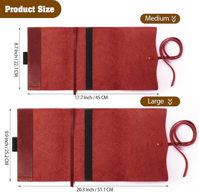 Jack&Chris Leather Bible Cover, Leather Book Cover for Men and Women, Bible Holder Strap Bible Cover Gifts, JC61-12L