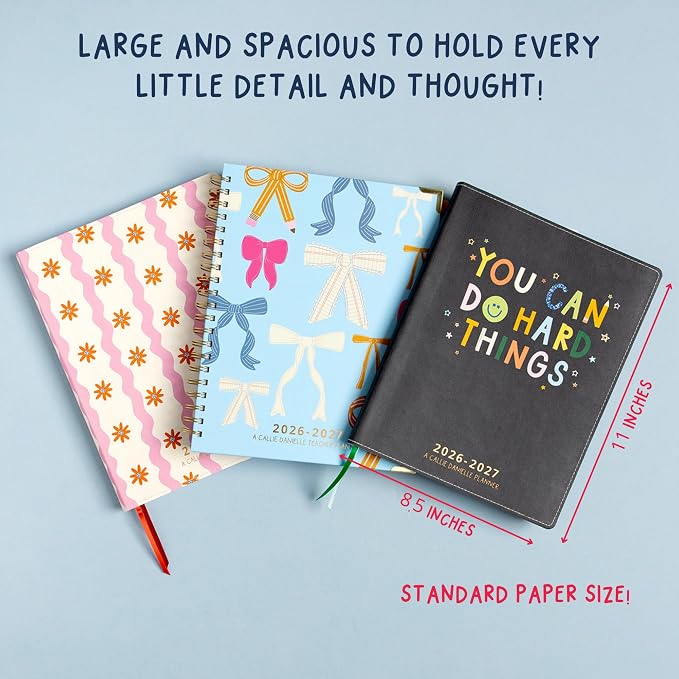 Callie Danielle Academic Planner 2026-2027, 12 Month Planner 8.5 x 11", Dated July 2026 - June 2027, Weekly & Monthly Calendars (You Can Do Hard Things)