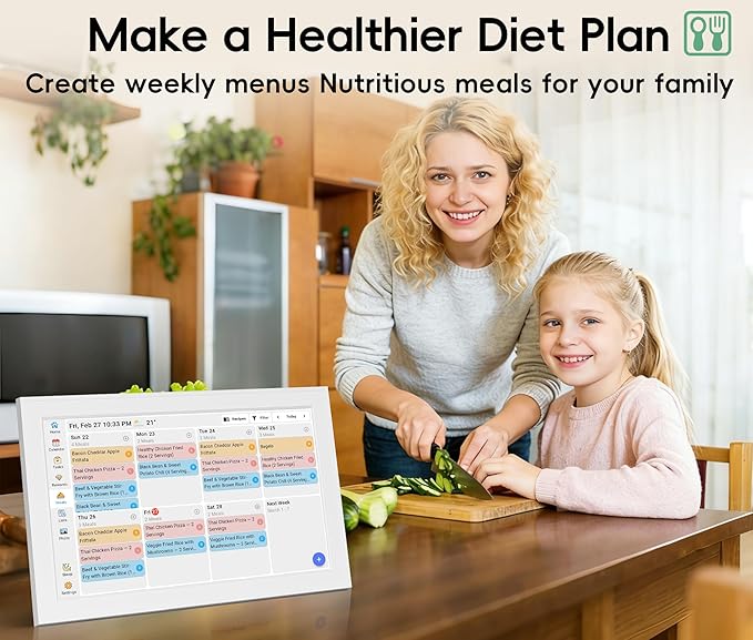 Digital Calendar, 15.6-inch Smart WiFi Electronic Calendar Wall Planner & Chore Chart, Interactive Touch Screen HD Display for Family Schedules, Meal Plan, Photo Display, Desktop & Wall Mountable