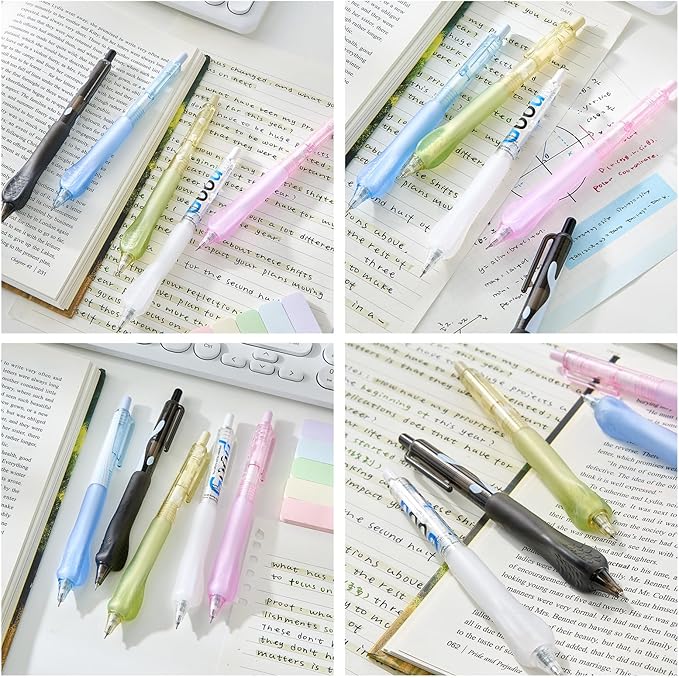 0.7mm Fine Point Gel Pens with Ergonomic Grip - Smooth Writing Black Ink, Retractable Click Pen, 5 Pens + 6 Refills Pack, Great Gift for Office, School, Nurses & Adults