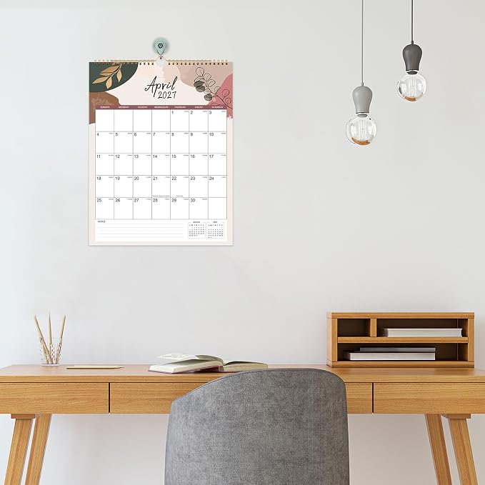 2027 Calendar - 2027 Wall Calendar, JAN 2027 - DEC 2027, 12 Monthly Calendar, 14.6'' x 11.4'', Wall calendar 2027 with Twin-Wire Binding + Hanging Hook + Julian Dates, Calendar for Organizing