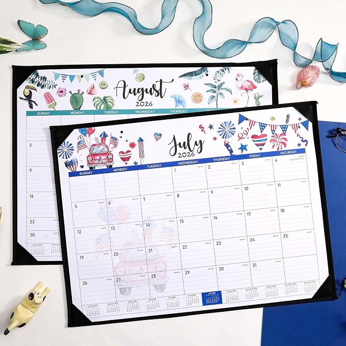 Desk Calendar 2026-2027 - 18 Months Desk Calendar 2026-2027 Large 22'' x 17'', from July 2026 to December 2027, Calendars with Protect Corner, Julian Dates
