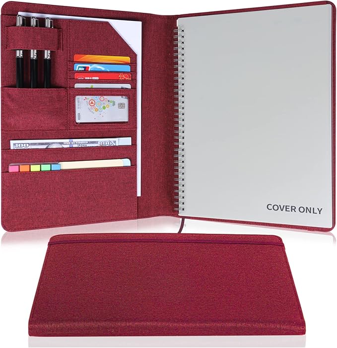 Folio Planner Cover for Rocketbook Smart Notebook– Waterproof Portfolio Organizer Fits A4/Letter Size (8.5x11 Inch), Professional Academic & Office Use (Fuchsia)
