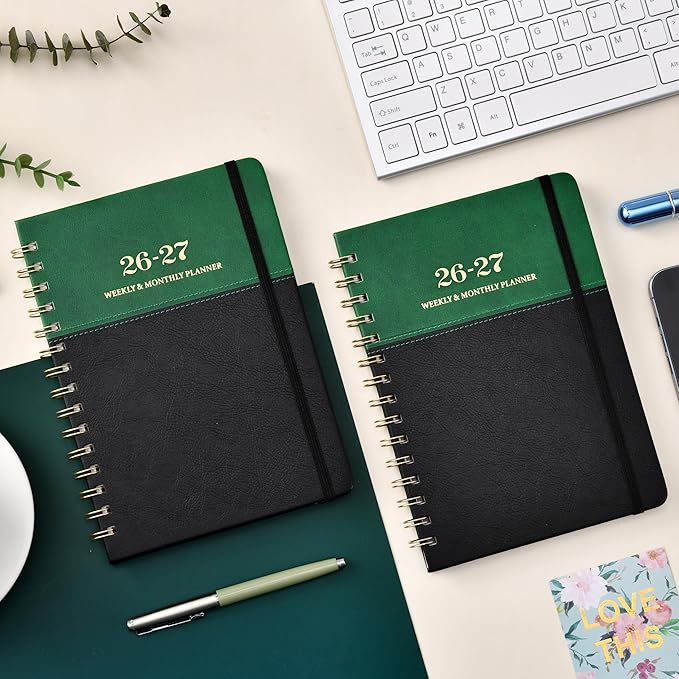 Planner 2026-2027 - Weekly Monthly Planner 2026-2027, Calendar Planners with Elastic Closure, Inner Pocket, 6.1'' x 8.3'', July 2026 to June 2027