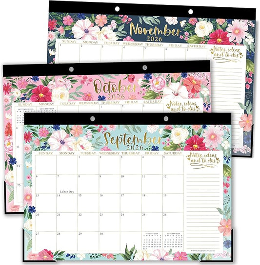 Hadley Designs Large Teacher Desk Calendar 2026-2027 - Desktop Calendar 2026, 18-Month Desk Calendars for Home, Office & Classroom, Cute Classroom Must Haves, Teacher Appreciation Gifts
