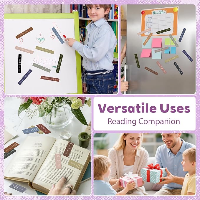 48Magnetic Bookmarks Bible Bookmark Christian Bookmarks Bulk Book Marks for Reading Women Men Adults Kids Book Lovers Gifts, Cute Personalized Religious Magnet Bookmark Clips (Morandi)