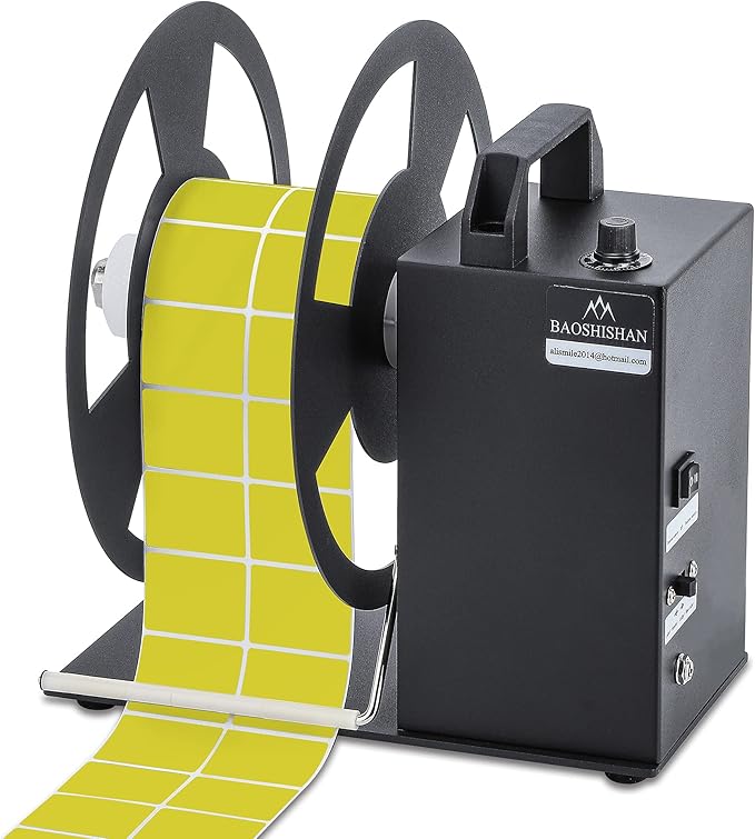 BAOSHISHAN Automatic Label Rewinder Rewinding Machine Label Width 120mm/4.7inch Core Holder 1/1.5/3 inch Roll Core Diameter 220mm/8.7inch 110V (A6)