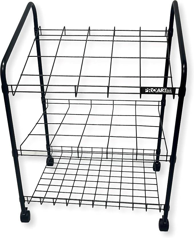 Proartek Drafting PK00002 Model WRF40 Wire Bin Roll File Blueprint Holder; 20 Slots, 4" x 4"; 4 Swivel Casters; Plastic Coated Heavy-Gauge Steel Rods