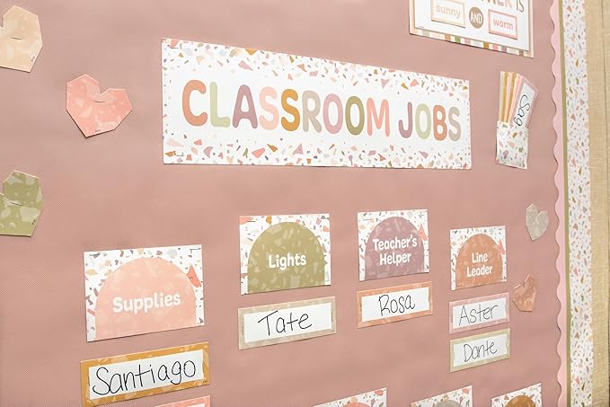 Teacher Created Resources Terrazzo Tones Classroom Jobs Mini Bulletin Board (TCR7209)