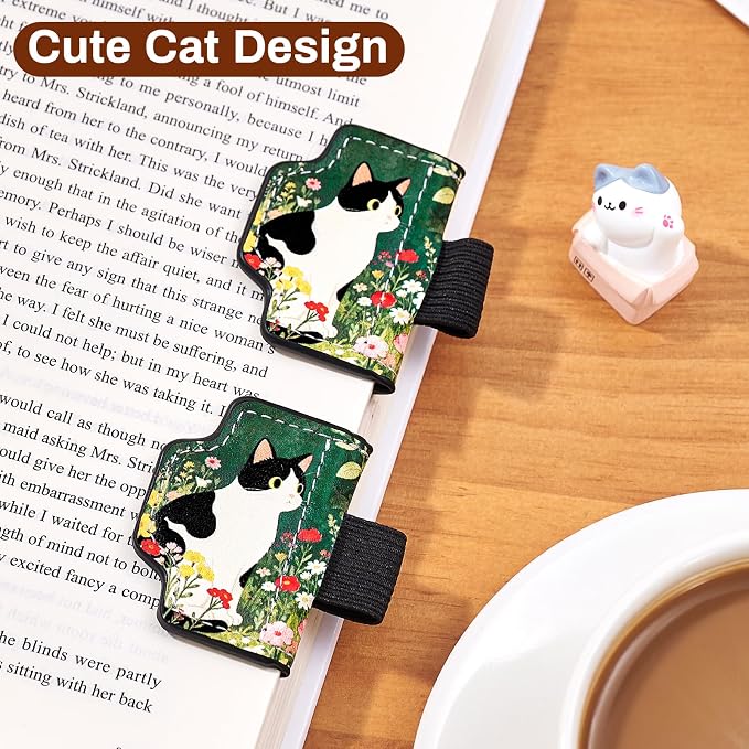 2 Pcs Cat Magnetic Bookmarks with Gift Box,Book Leather Markers for Women, Book Marks Cute Bookmarks for Women, Cute Magnetic Bookmarks for Women, Book Marks for Reading Women