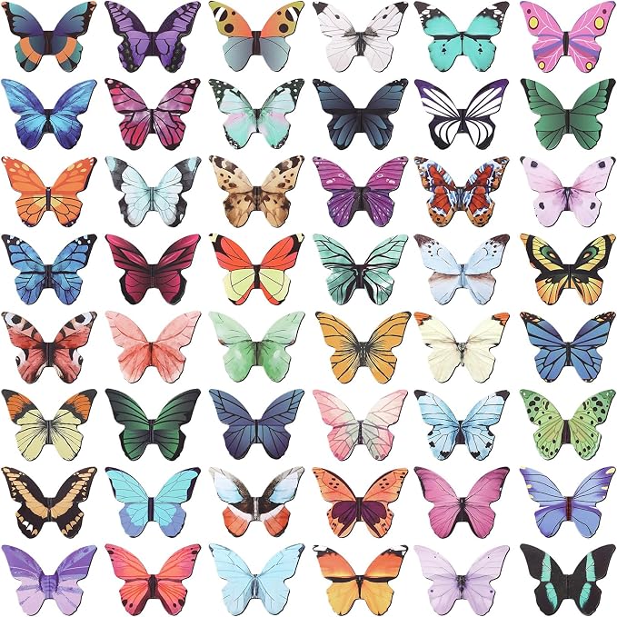 50 Pieces Butterfly Magnetic Bookmarks, Foldable Butterfly Bookmarks, Beautiful Book Marks for Reading Women Book Lovers, Cute Page Markers Clip for Students Teacher School Office Supplies Gifts
