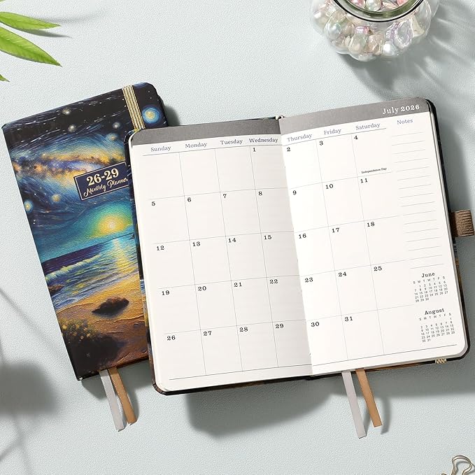 2026-2029 Pocket Planner - 3 Year Planner 2026-2029, July 2026 - June 2029, 6.3" x 3.8", Purse Calendar Planners 26-29, Monthly Pocket Calendar with 61 Note Pages, Pen Hold, Perfect Organizer for Purse