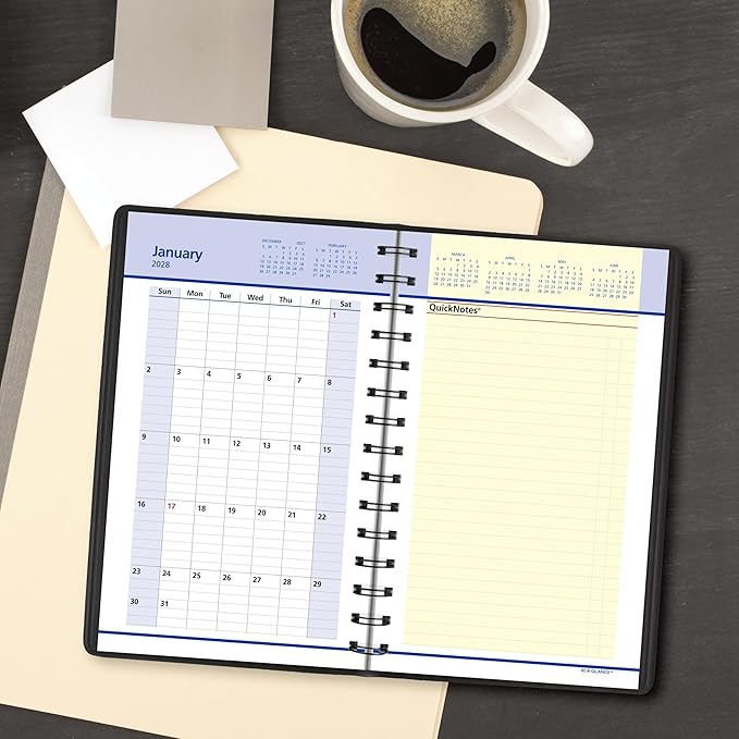 AT-A-GLANCE 2027 Appointment Book Planner, Weekly & Monthly, 5" x 8", QuickNotes, Black (76020527)