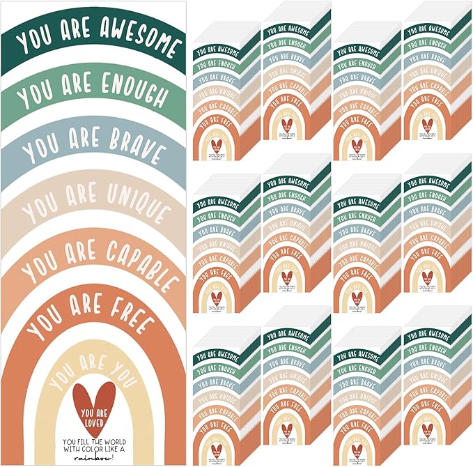 TaoBary 100 Pcs Inspirational Bookmarks Bulk Back to School Gifts Paper Positive Motivational Encouraging Affirmation Card from Teacher Classroom