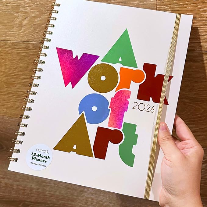 ban.do 12-Month Large Daily and Weekly Planner Dated January 2026 - December 2026, Soft Cover Self Care Journal, Agenda with Monthly Calendar, Stickers, Art & Bonus Pages (A Work of Art)