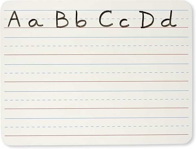 Charles Leonard Dry Erase Board, Two Sided, Lined/Plain, 9" x 12" (35120)