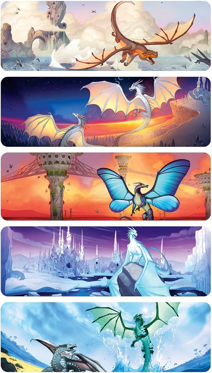 130 pcs Wings of Fire Bookmarks and Stickers - from Wings of Fire Book 1-15 Author Tui Sutherland Wings of Fire Merchandise as Party Favor, Student Rewards (WOF_Bookmarks_with_Stickers)