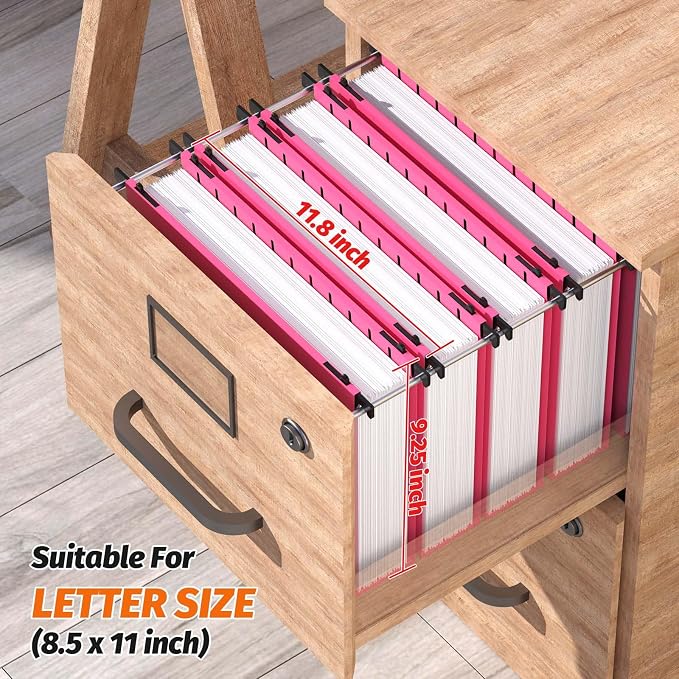 Shutex Extra Capacity Plastic Hanging File Folders,12 Pack Reinforced Hang Folders,Heavy Duty 2 Inch Expansion,Plastic Filing Cabinet Folders,Letter Size,Designed for Bulk Files, Medical Charts,Pink