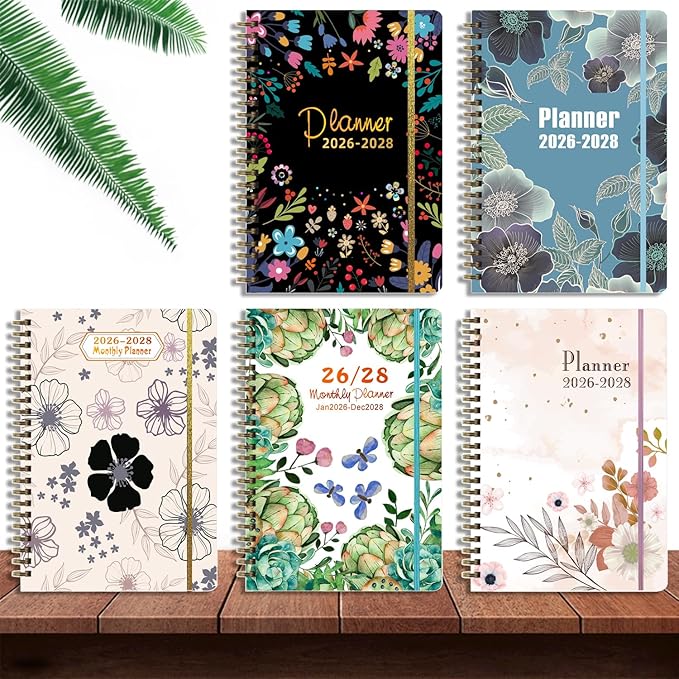2026-2028 Planner, Three-Year Planner, Daily Plan and Monthly Plan Book, Bound with Iron Circle, A5 (8.26 "x 5.9") (Blue)