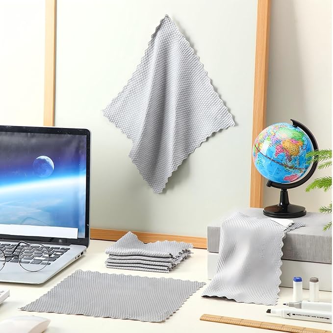 Fanfanwin 8 Pcs 10" x 10" Magnetic Cleaning Cloth Dry Erasers for White Boards Extra Strong Magnetism Microfiber Eraser for Blackboards Classroom Home Reusable Washable (Fish Scale Cloth)