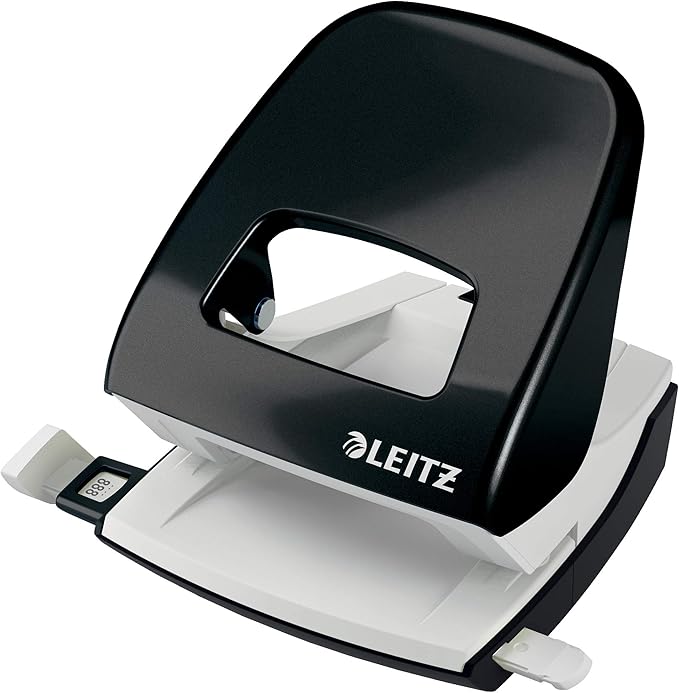 Leitz 50951095 Stapler and Hole Punch Set, Staple or Punch Up to 30 Sheets, Includes Staples, Wow Range, Black