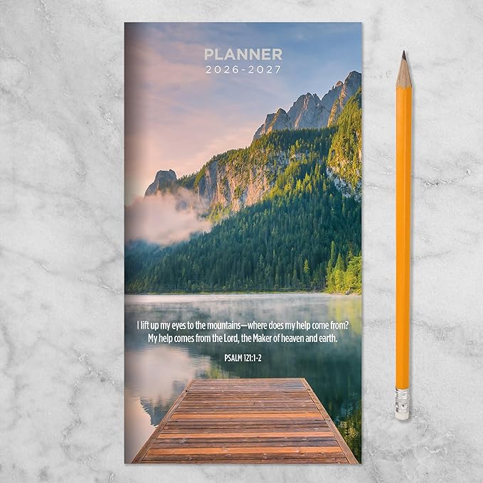 TF Publishing 2026-2027 Bible Small Monthly Pocket Planner with 2 Page Large Calendar Grid and Lined Notes Section - 2 Year Pocket Calendar 2026-2027 Perfect for Purse - 3.5in x 6.5in
