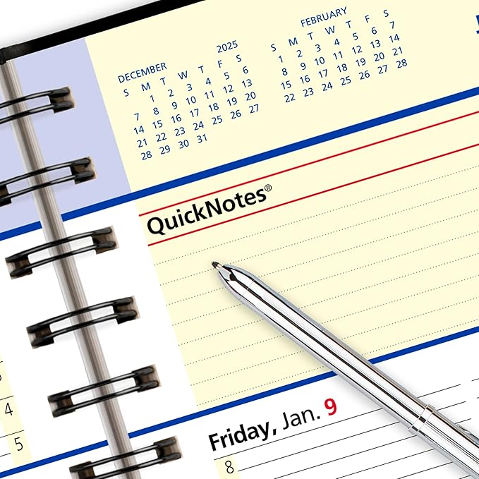 AT-A-GLANCE 2026 Appointment Book Planner, Weekly & Monthly, 5" x 8", Small, QuickNotes, Black (76020526)
