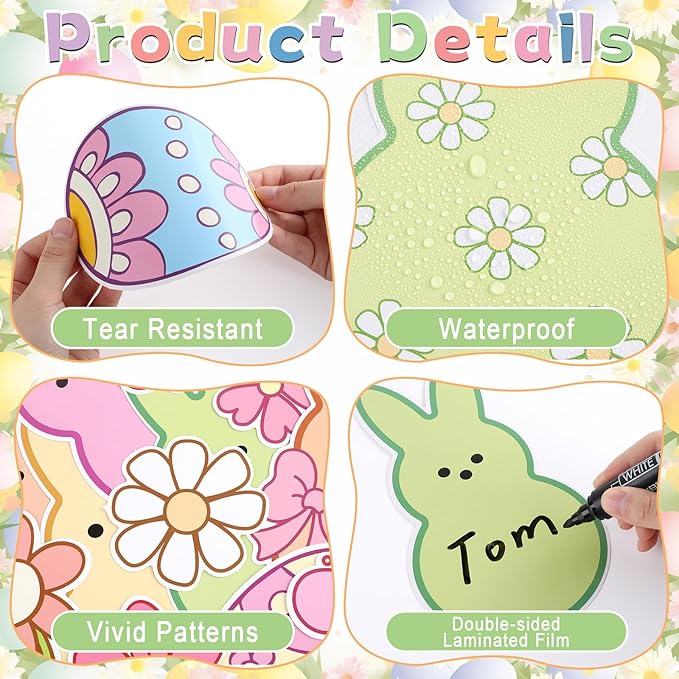 Easter Jesus Bulletin Board Set Easter Egg Bunnies Religion Cross Classroom Decoration Jesus is Risen Bulletin Board Candy Rabbit Flower Spring Cutouts for Sunday School Church Chalkboard Wall Decor